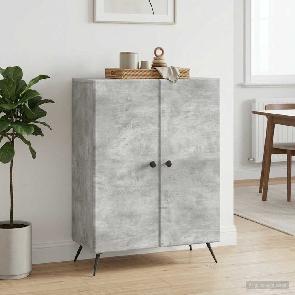 Sideboard Concrete Grey 66 x 34.5 x 90 cm Engineered Wood