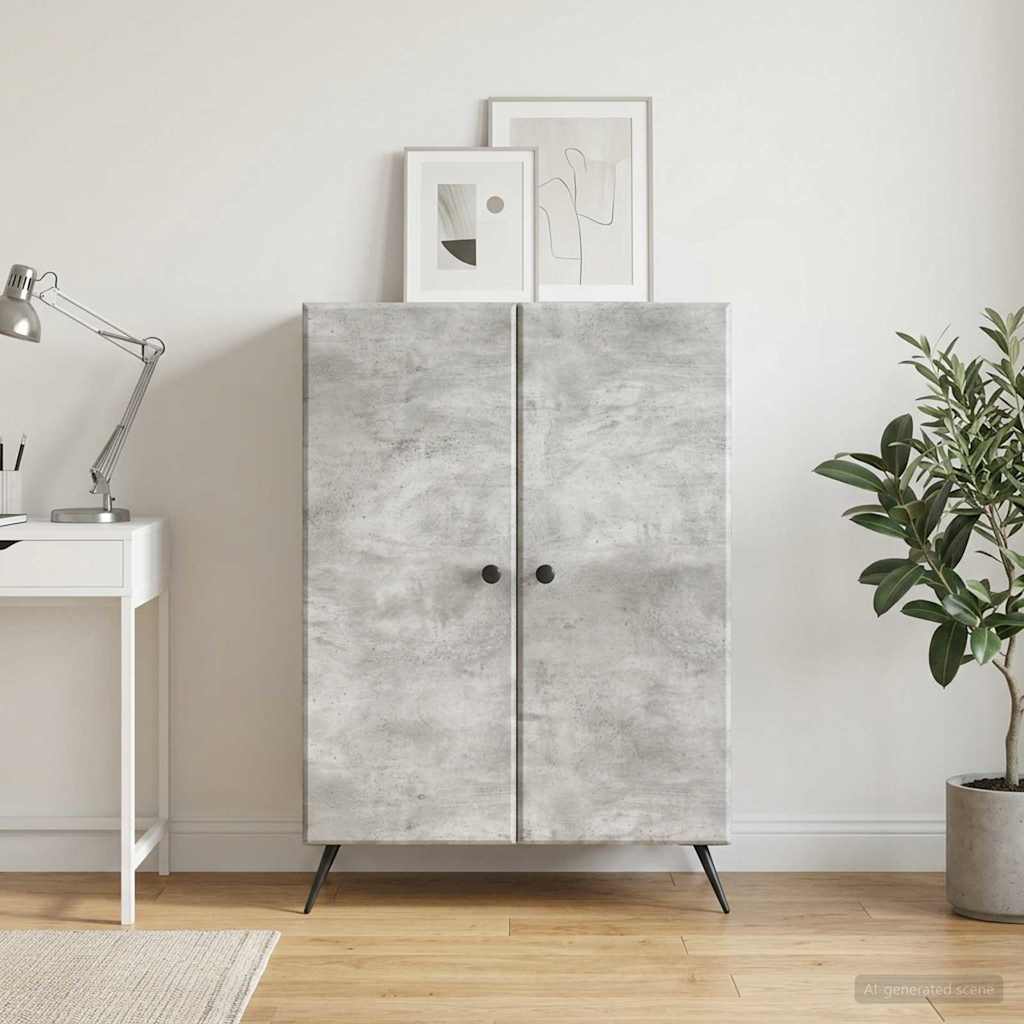 Sideboard Concrete Grey 66 x 34.5 x 90 cm Engineered Wood
