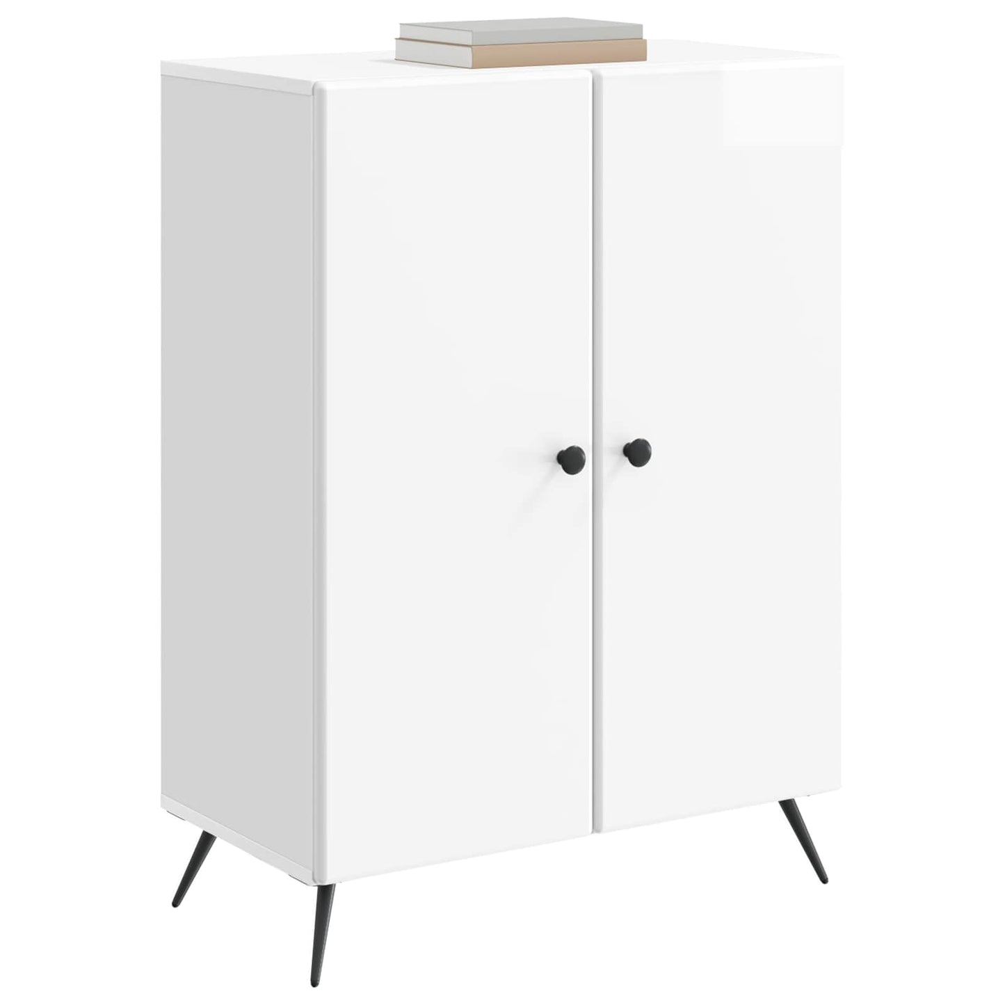 Sideboard High Gloss White 66 x 34.5 x 90 cm Engineered Wood