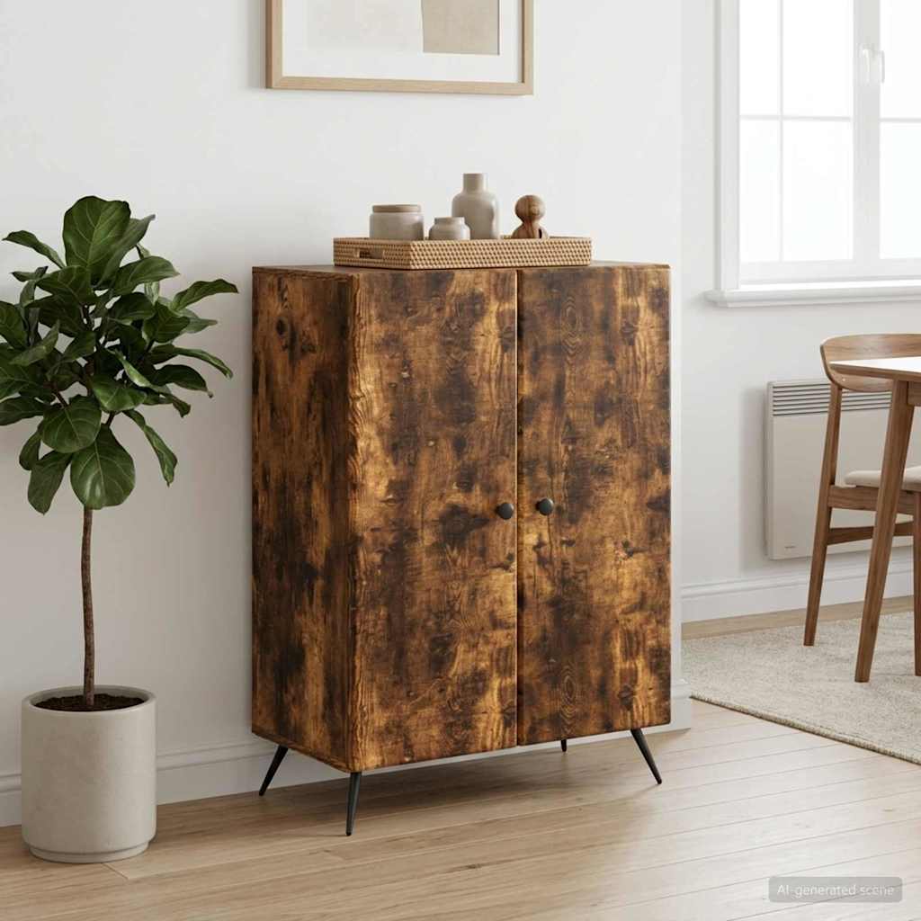 Sideboard Smoked Oak 66 x 34.5 x 90 cm Engineered Wood