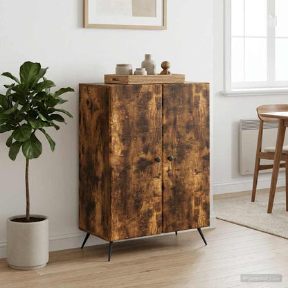 Sideboard Smoked Oak 66 x 34.5 x 90 cm Engineered Wood