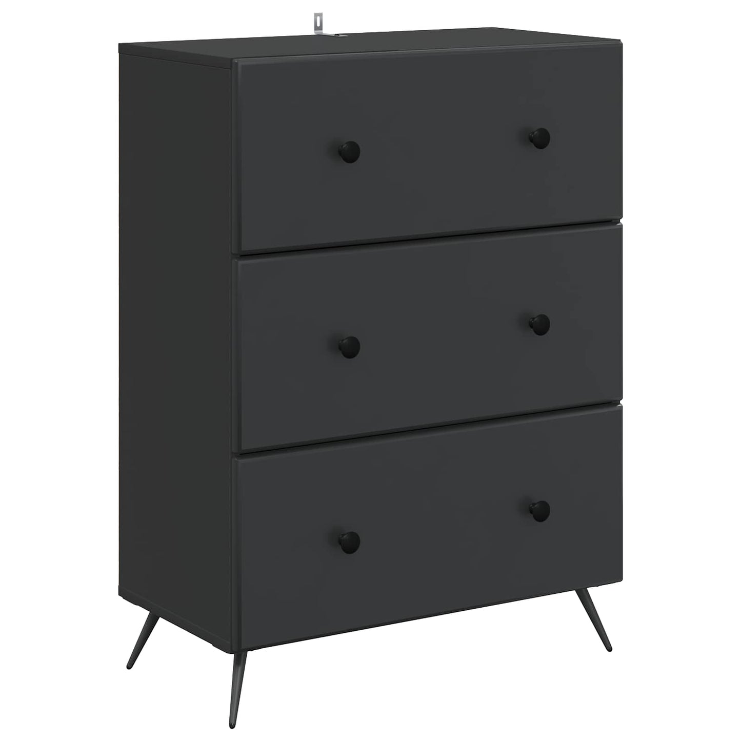 Drawer Cabinet Black 66 x 34.5 x 90 cm Engineered Wood