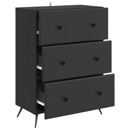 Drawer Cabinet Black 66 x 34.5 x 90 cm Engineered Wood