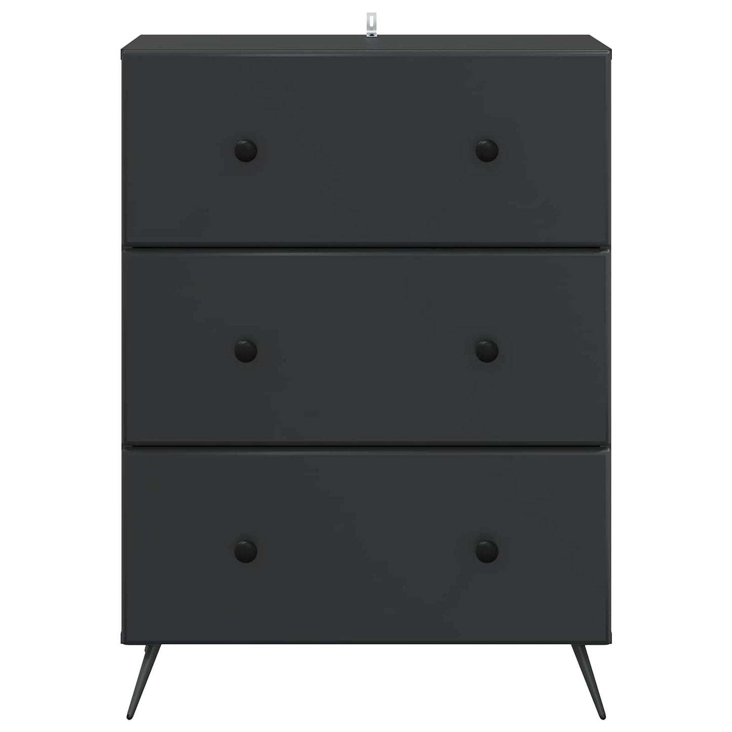 Drawer Cabinet Black 66 x 34.5 x 90 cm Engineered Wood