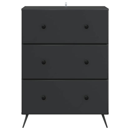 Drawer Cabinet Black 66 x 34.5 x 90 cm Engineered Wood