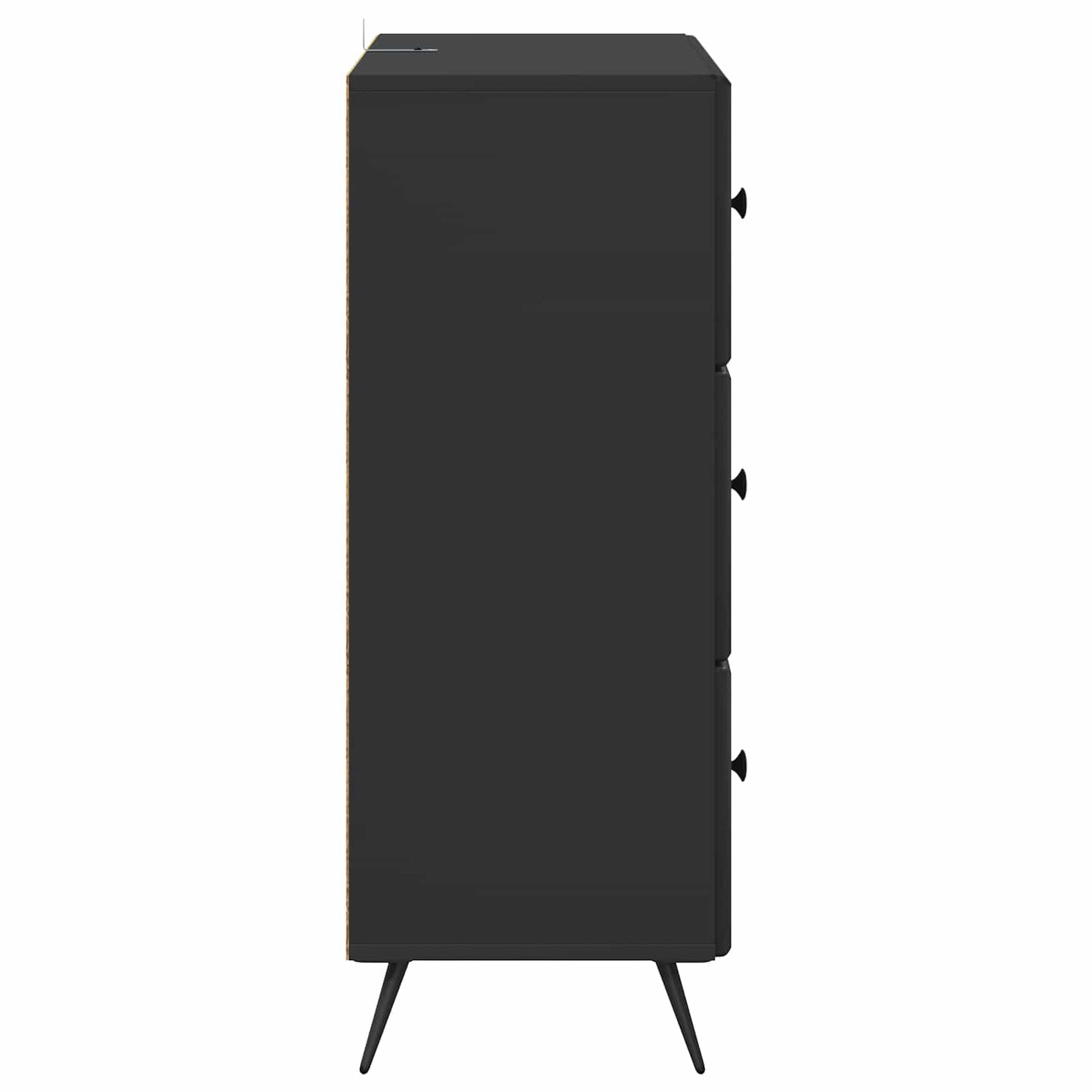Drawer Cabinet Black 66 x 34.5 x 90 cm Engineered Wood