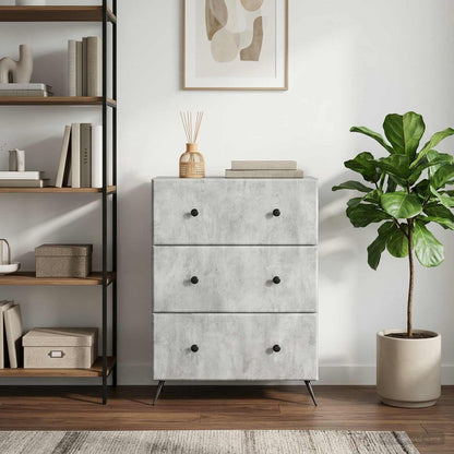 Drawer Cabinet Concrete Grey 66 x 34.5 x 90 cm Engineered Wood