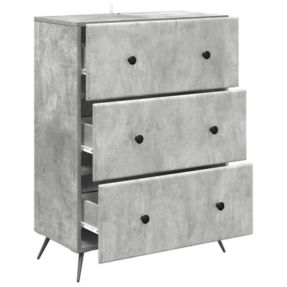 Drawer Cabinet Concrete Grey 66 x 34.5 x 90 cm Engineered Wood