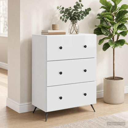 Drawer Cabinet High Gloss White 66 x 34.5 x 90 cm