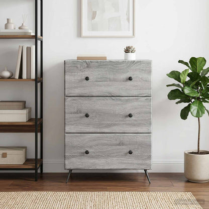 Drawer Cabinet 66 x 34.5 x 90 cm Engineered Wood Grey Sonoma