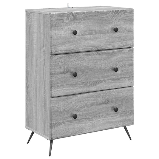 Drawer Cabinet Grey Sonoma 66 x 34.5 x 90 cm Engineered Wood