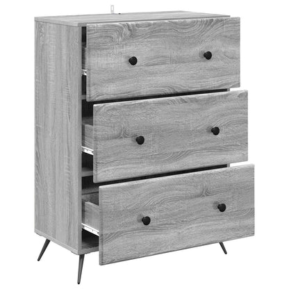 Drawer Cabinet Grey Sonoma 66 x 34.5 x 90 cm Engineered Wood