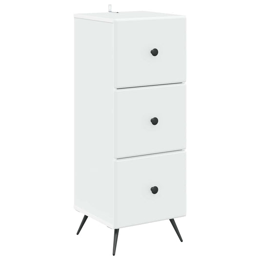 Drawer Cabinet White 33 x 34.5 x 90 cm Engineered Wood