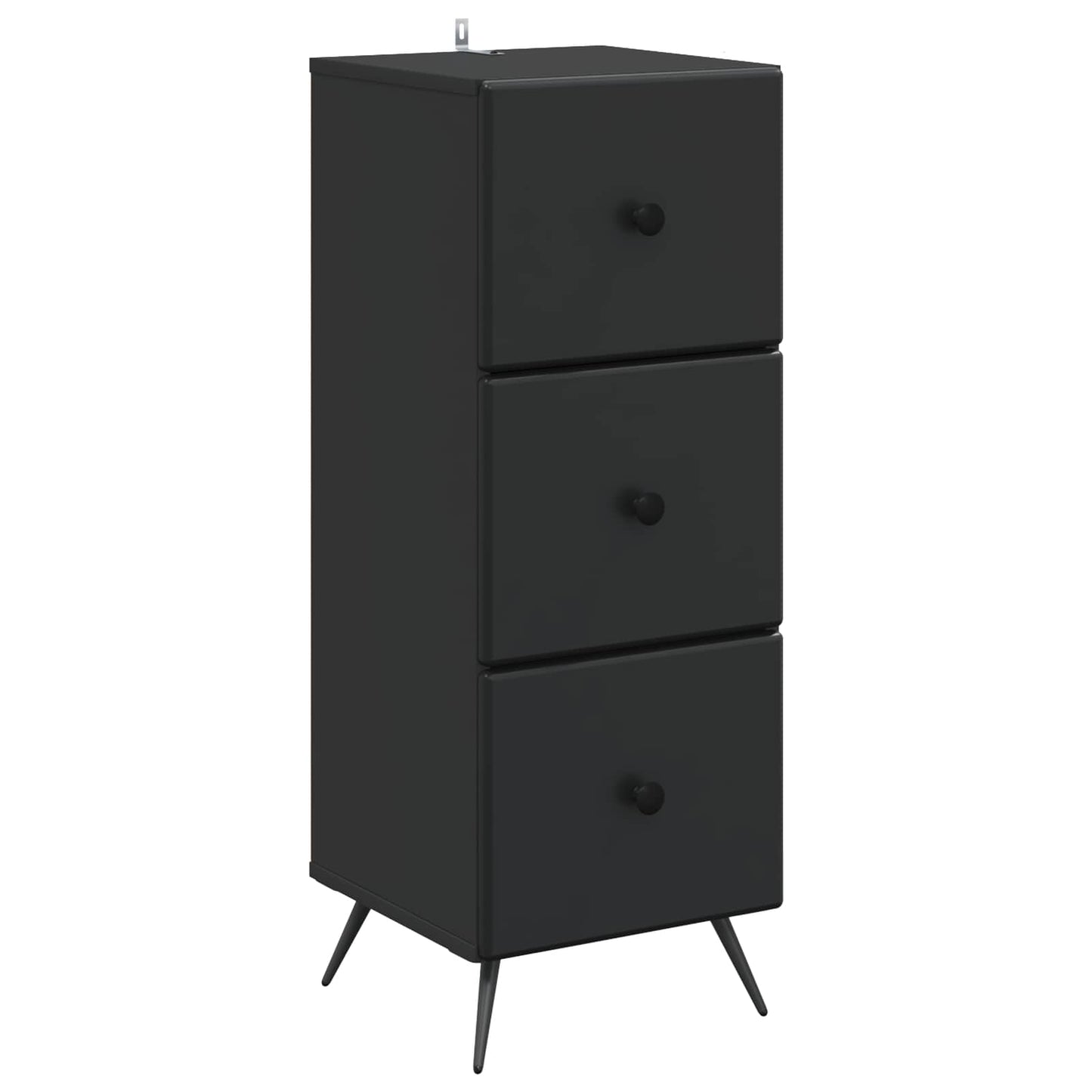 Drawer Cabinet Black 33 x 34.5 x 90 cm Engineered Wood