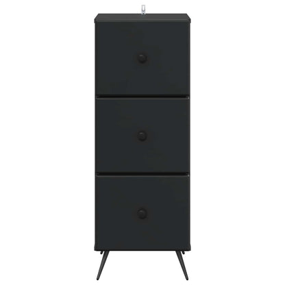 Drawer Cabinet Black 33 x 34.5 x 90 cm Engineered Wood