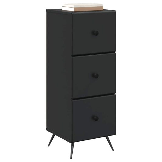 Drawer Cabinet Black 33 x 34.5 x 90 cm Engineered Wood