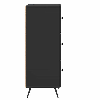 Drawer Cabinet Black 33 x 34.5 x 90 cm Engineered Wood