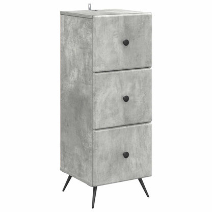 Drawer Cabinet Concrete Grey 33 x 34.5 x 90 cm Engineered Wood