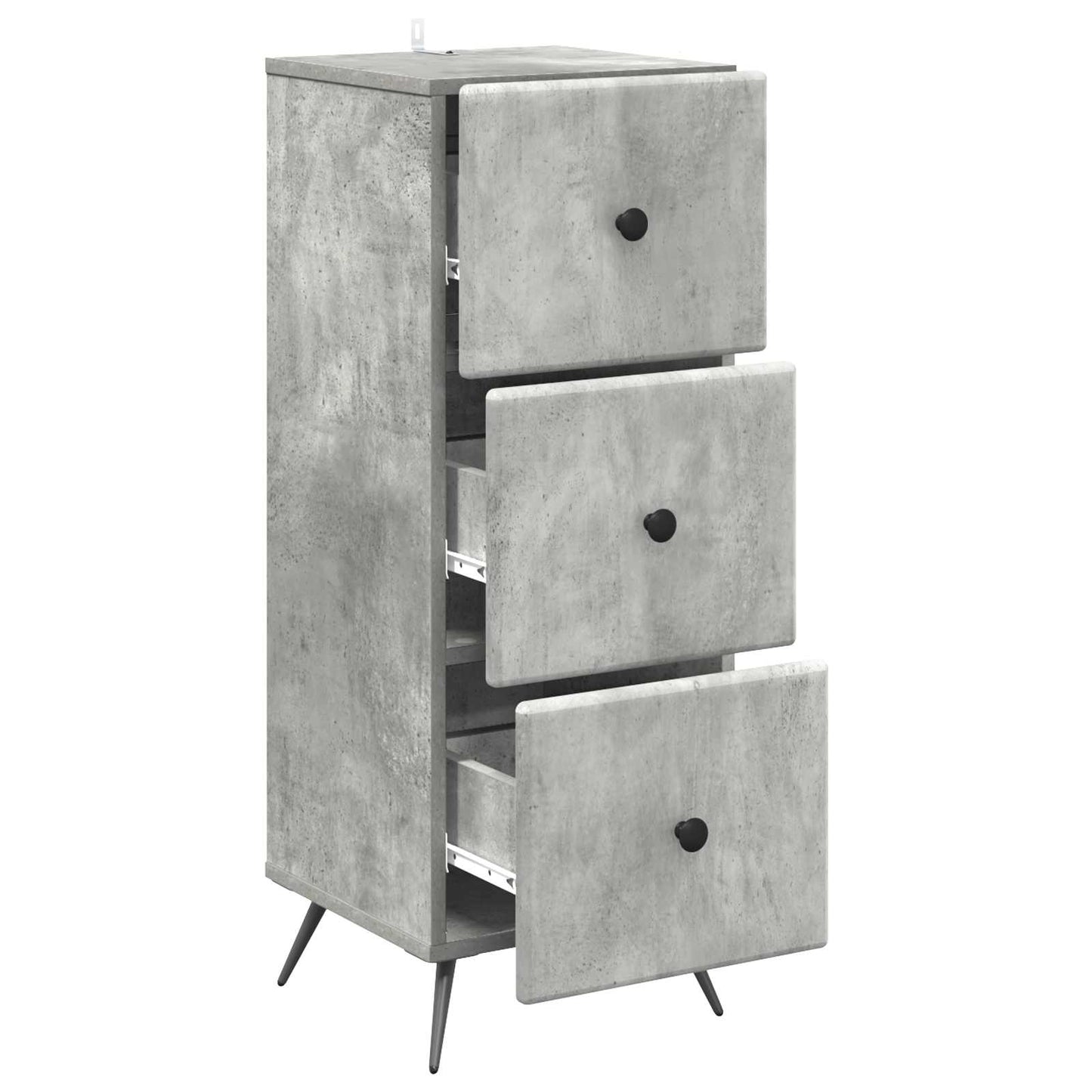 Drawer Cabinet Concrete Grey 33 x 34.5 x 90 cm Engineered Wood