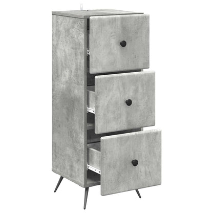 Drawer Cabinet Concrete Grey 33 x 34.5 x 90 cm Engineered Wood
