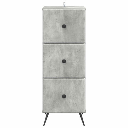 Drawer Cabinet Concrete Grey 33 x 34.5 x 90 cm Engineered Wood