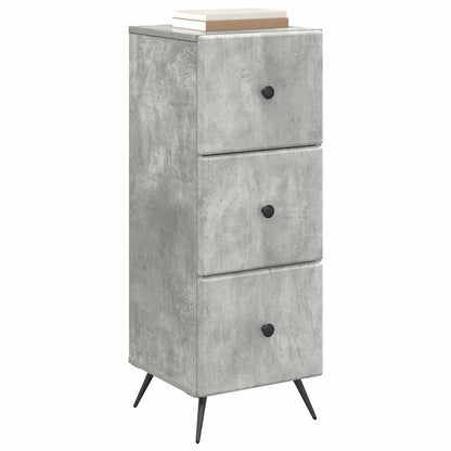 Drawer Cabinet Concrete Grey 33 x 34.5 x 90 cm Engineered Wood