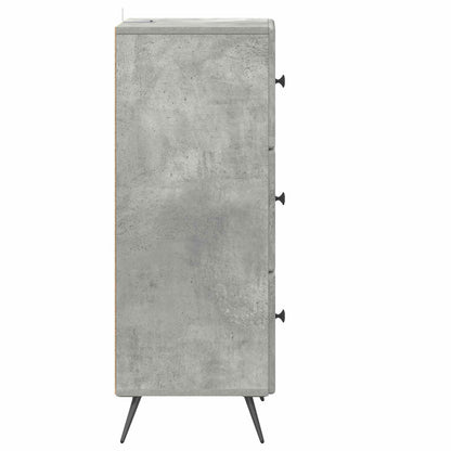 Drawer Cabinet Concrete Grey 33 x 34.5 x 90 cm Engineered Wood