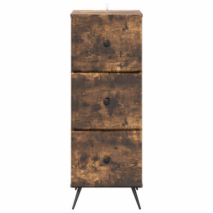 Drawer Cabinet Smoked Oak 33 x 34.5 x 90 cm Engineered Wood