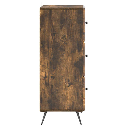 Drawer Cabinet Smoked Oak 33 x 34.5 x 90 cm Engineered Wood
