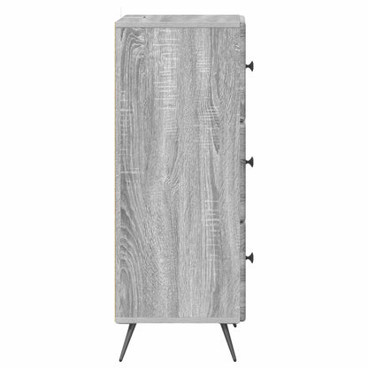 Drawer Cabinet Grey Sonoma 33 x 34.5 x 90 cm Engineered Wood