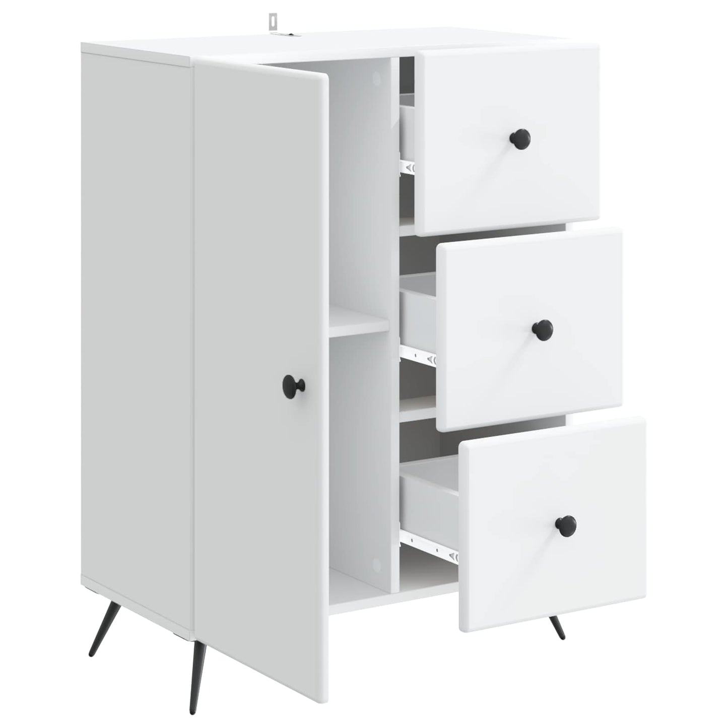 Sideboard with Drawer White 66 x 34.5 x 90 cm Engineered Wood