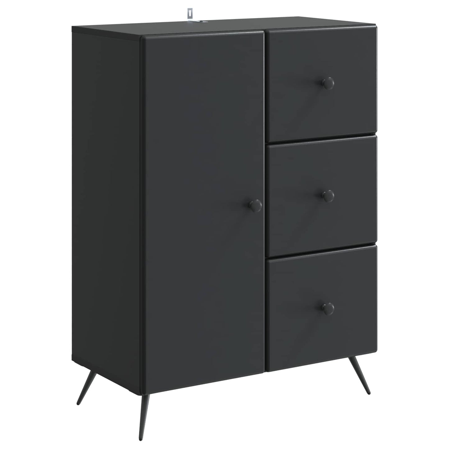 Sideboard with Drawer Black 66 x 34.5 x 90 cm Engineered Wood