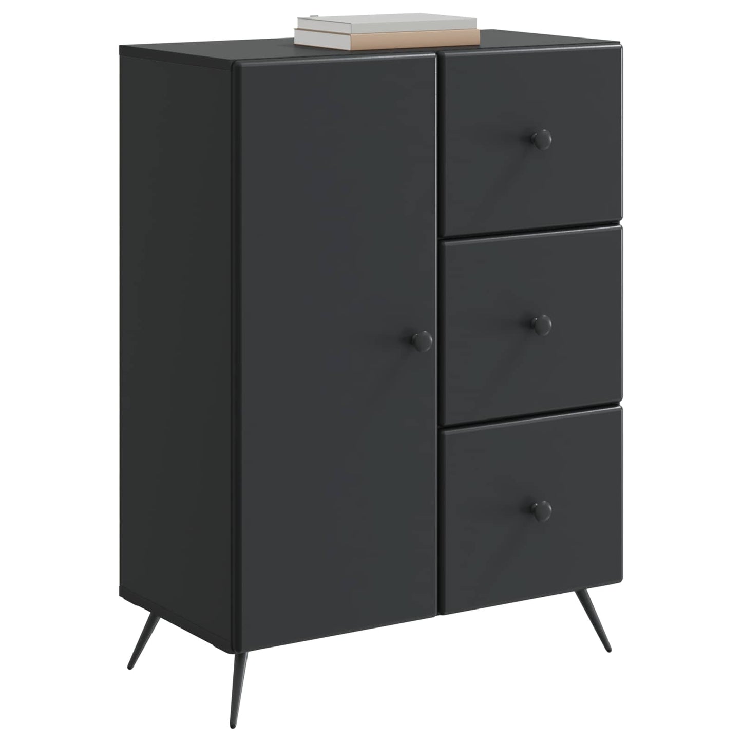 Sideboard with Drawer Black 66 x 34.5 x 90 cm Engineered Wood