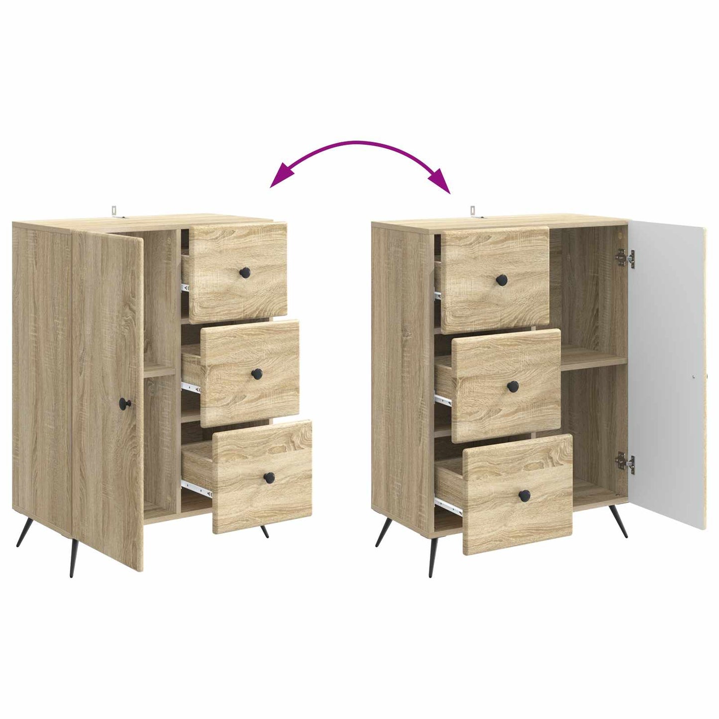Sideboard Sonoma Oak 66 x 34.5 x 90 cm Engineered Wood