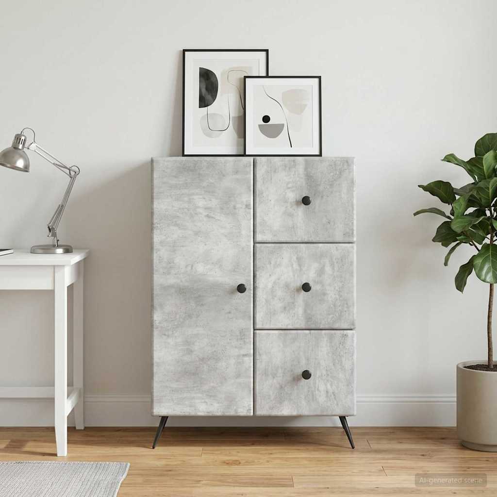 Sideboard Concrete Grey 66 x 34.5 x 90 cm Engineered Wood