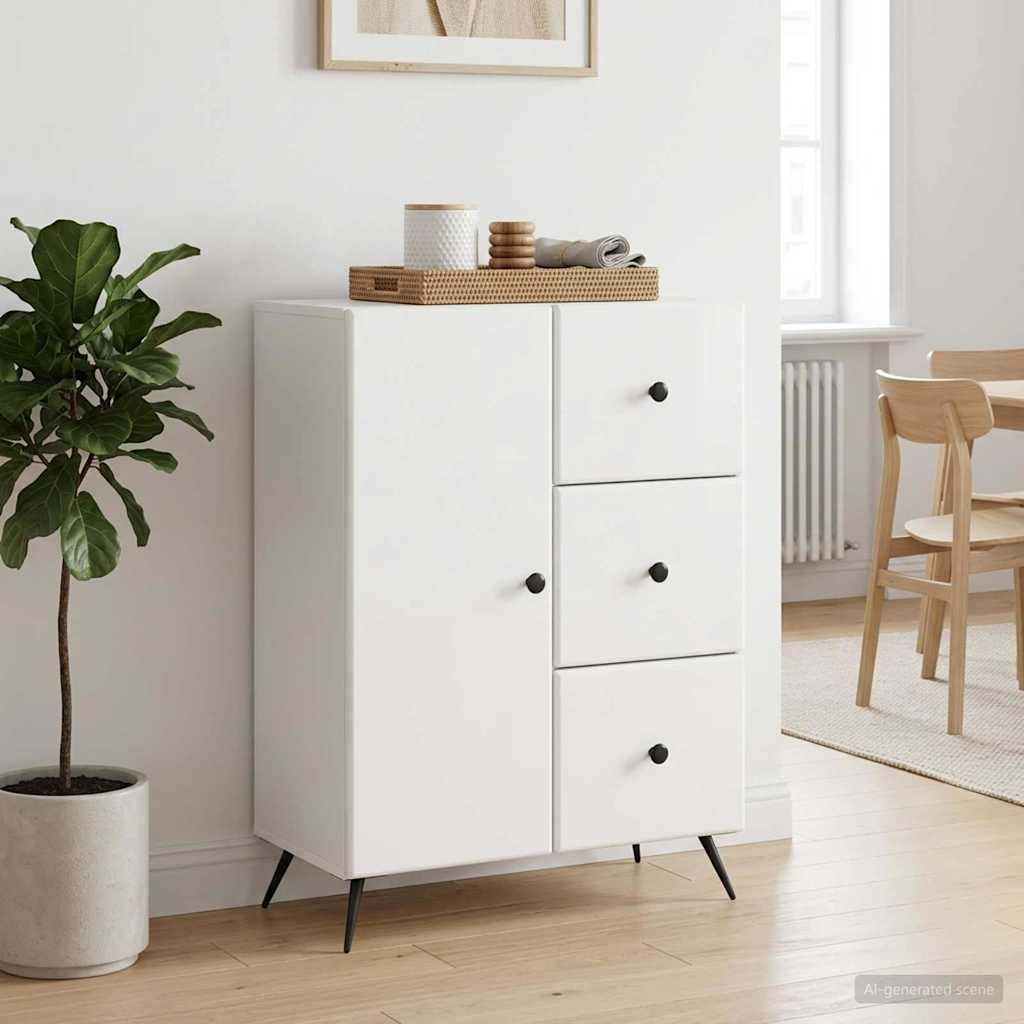 Sideboard High Gloss White 66 x 34.5 x 90 cm Engineered Wood