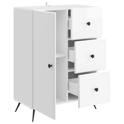 Sideboard High Gloss White 66 x 34.5 x 90 cm Engineered Wood