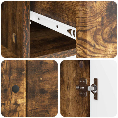 Sideboard Smoked Oak 66 x 34.5 x 90 cm Engineered Wood