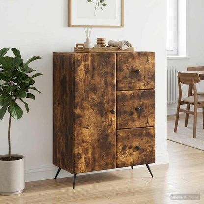 Sideboard Smoked Oak 66 x 34.5 x 90 cm Engineered Wood