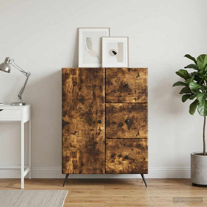 Sideboard Smoked Oak 66 x 34.5 x 90 cm Engineered Wood