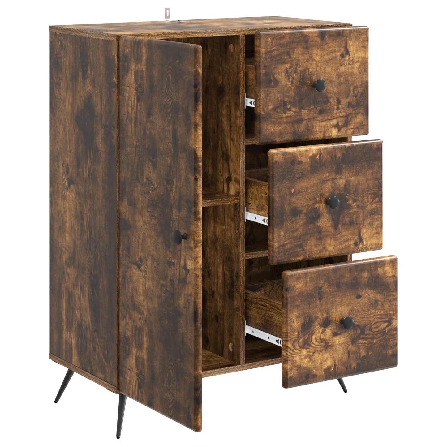 Sideboard Smoked Oak 66 x 34.5 x 90 cm Engineered Wood