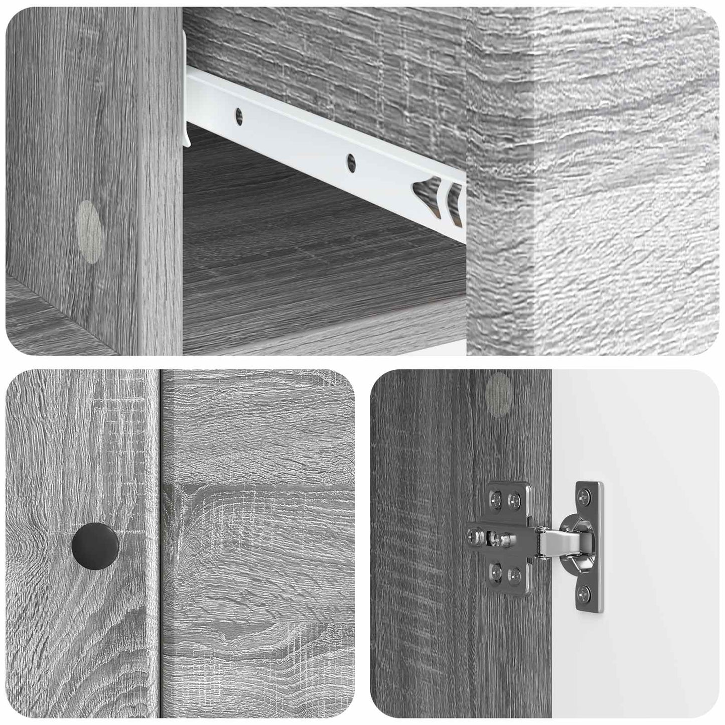 Sideboard Grey Sonoma 66 x 34.5 x 90 cm Engineered Wood
