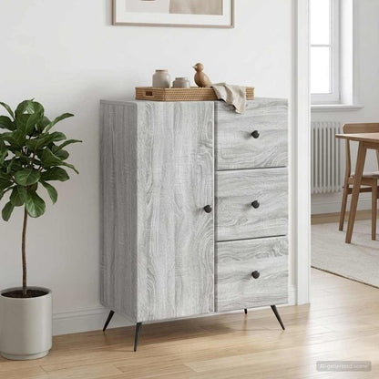 Sideboard Grey Sonoma 66 x 34.5 x 90 cm Engineered Wood