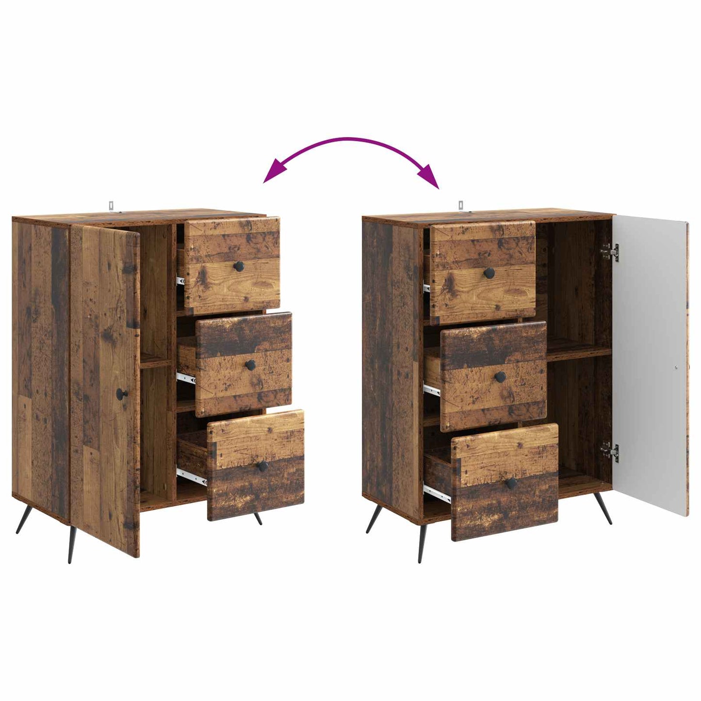 Sideboard Old Wood 66 x 34.5 x 90 cm Engineered Wood