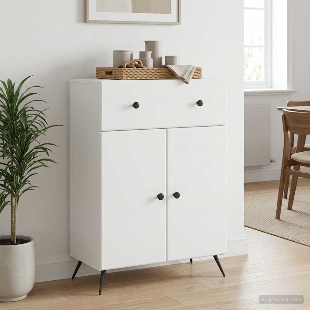 Sideboard with Drawer White 66 x 34.5 x 90 cm Engineered Wood