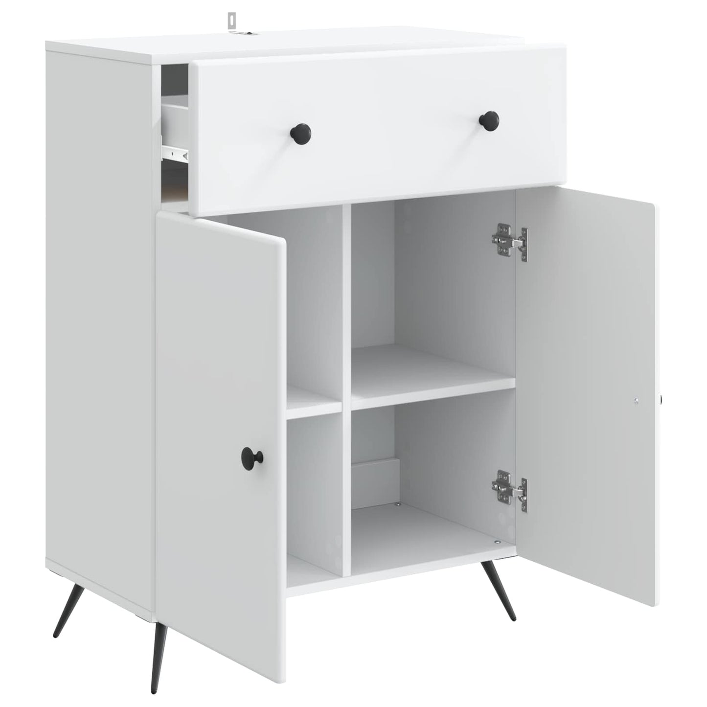 Sideboard with Drawer White 66 x 34.5 x 90 cm Engineered Wood