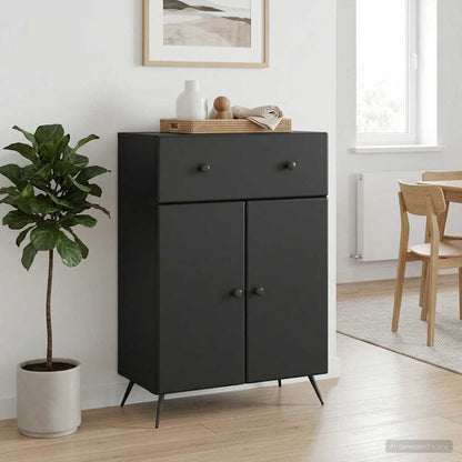 Sideboard with Drawer Black 66 x 34.5 x 90 cm Engineered Wood