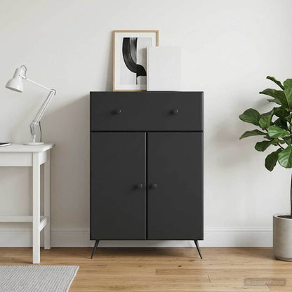 Sideboard with Drawer Black 66 x 34.5 x 90 cm Engineered Wood