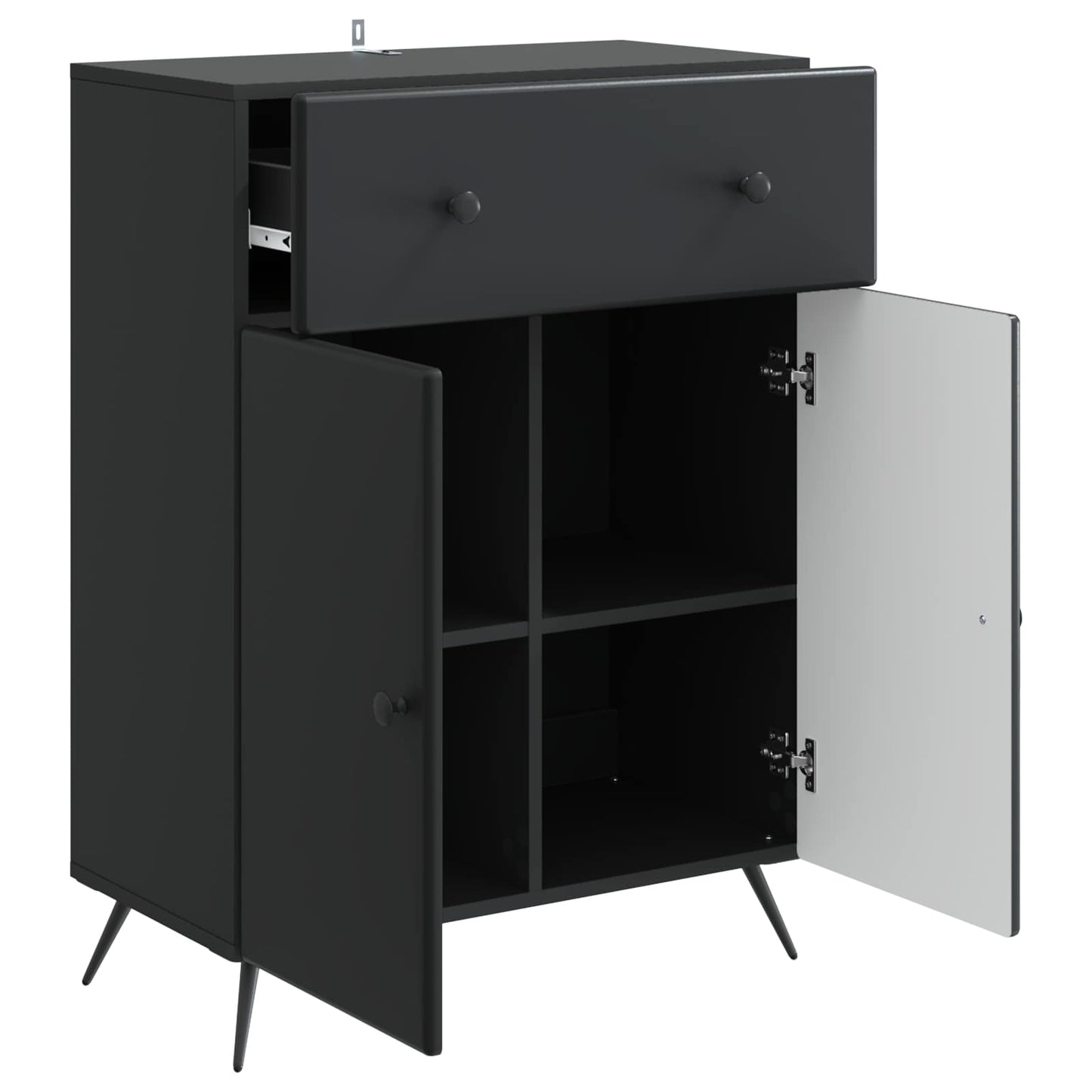 Sideboard with Drawer Black 66 x 34.5 x 90 cm Engineered Wood