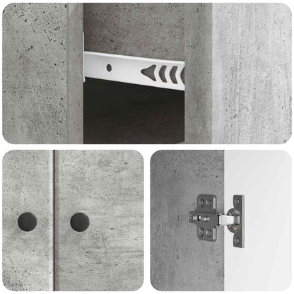 Sideboard Concrete Grey 66 x 34.5 x 90 cm Engineered Wood
